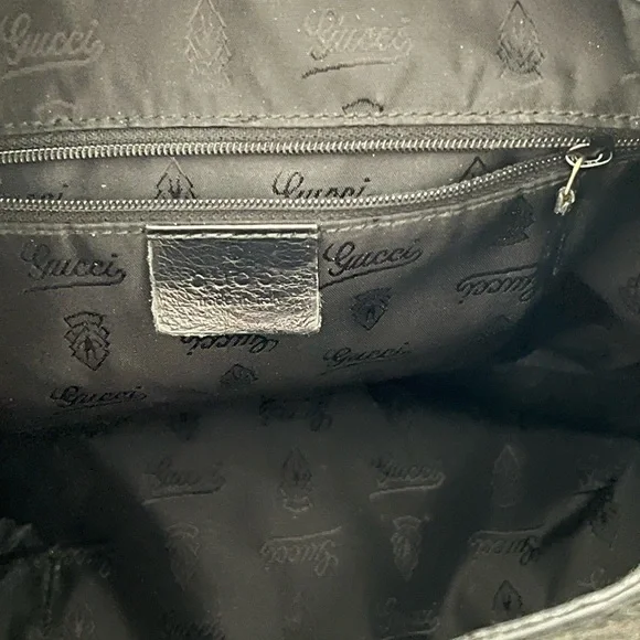 💎AUTHENTIC GUCCI GUCCISSIMA LARGE BLACK LEATHER BAG WITH GOLD HARDWARE💎 - Picture 14 of 14